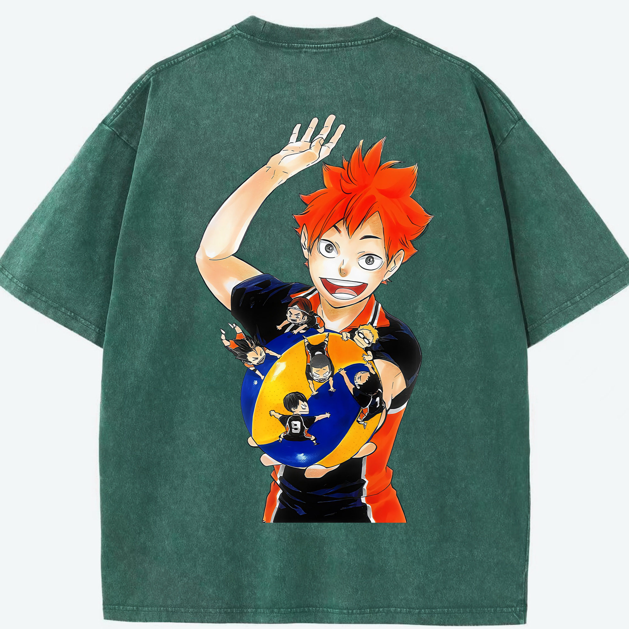 （画像用） ハイキュー!! Haikyu!! 綿100% ヴィンテージ風 半袖Tシャツ（背面プリント）
